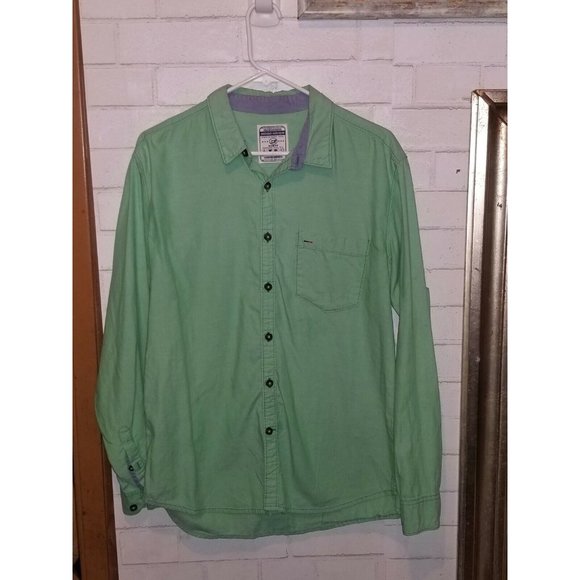 Indigo Nation Men's  Buttondown Long Sleeve Shirt Sz Large 100% Cotton - Picture 1 of 3